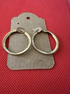 Authentic sterling silver gold plated hoop earrings, A Little Over 1” Round