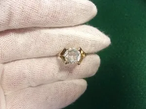 Authentic VERY RARE LITTLE OLD VTG ANTIQUE GOLD PLATED "UNCAS" RING WITH GLASS GEMSTONE