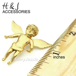 Authentic MEN's WOMEN's Gold Plated Little ANGEL 3D Pendant*G48