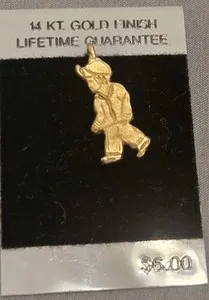 Authentic 14K Yellow Gold Plated Little Boy Charm - Matte Finish