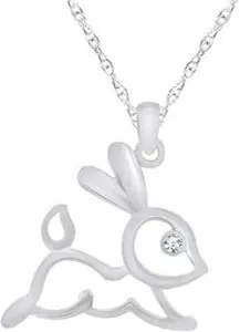 Authentic The Celestial Hare - 1 Ct Lab-Created Diamond 14K White Gold Plated Mystic Talisman