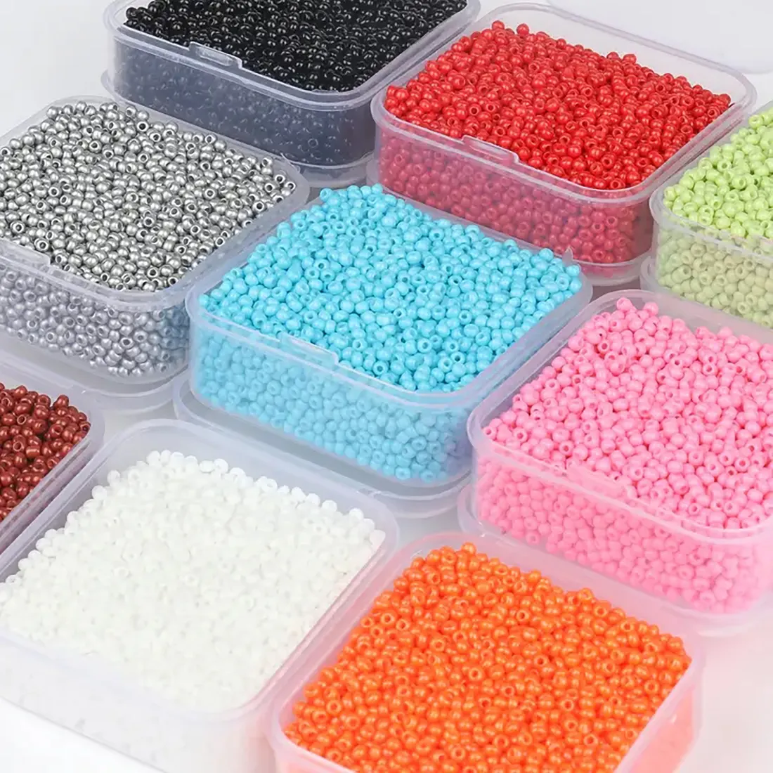 Authentic 4000pcs 2mm Boxed Czech Glass Seed Beads Small Loose Waist Beads For Jewelry Making Charms Bracelet Necklace Earrings Accessory