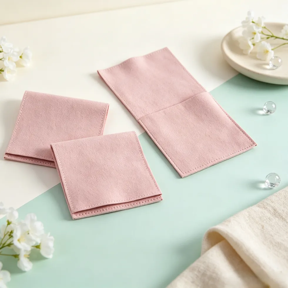 Authentic 5Pcs Soft Microfiber Envelope Jewelry Pouches Elegant Storage Bags for Rings and Small Jewelries Ideal for Party Favors