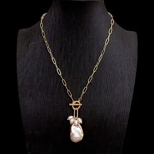 Authentic Pearlescent Protection: White Keshi Pearl Pendant