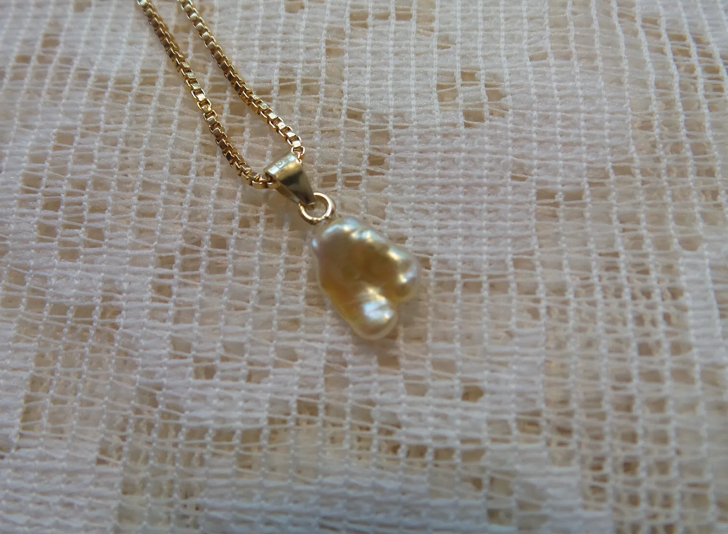 Authentic Celestial Moonlight Keshi Pearl Necklace- Sacred Sun- Kissed Adornment