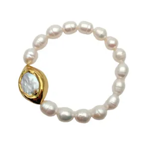 Authentic The Lunar Tide Keshi and Rice Pearl Sanctum Bracelet