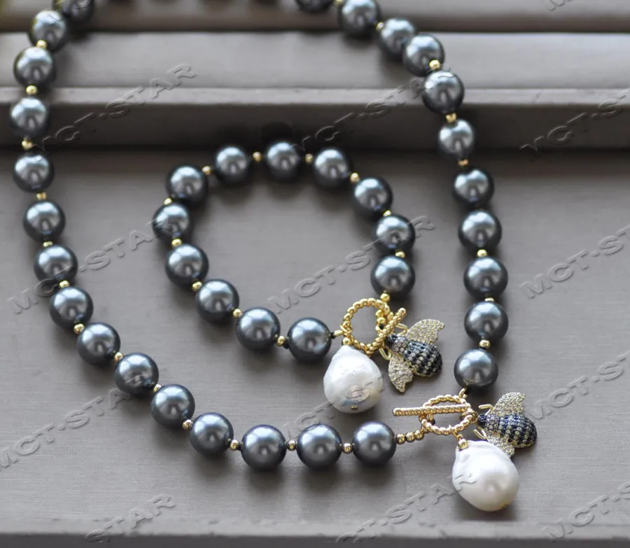 Authentic The Obsidian Deep Shell Pearl and Crystalline Insect Talisman Set
