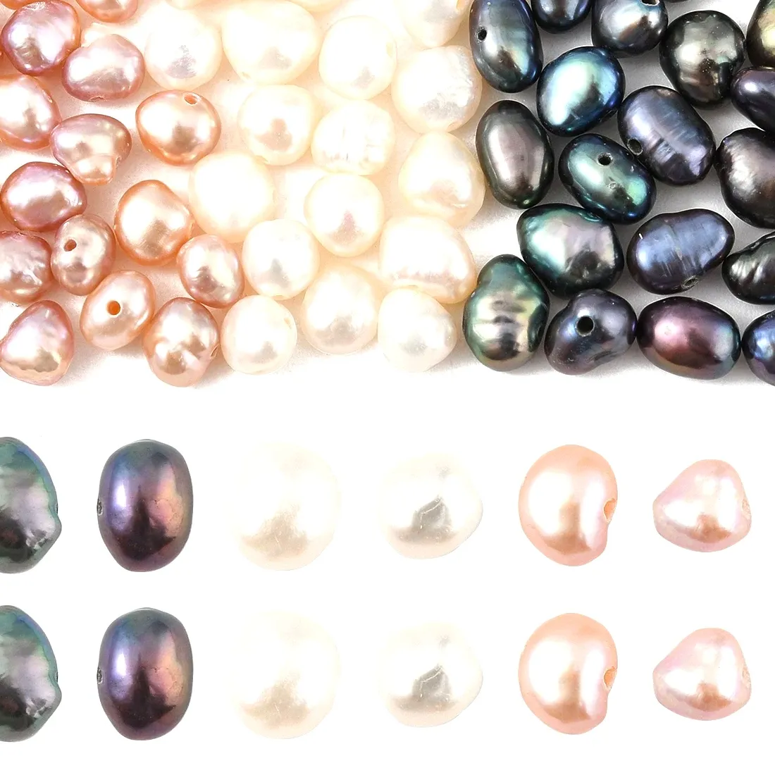 Authentic 10Pcs Natural Cultured Freshwater Pearl Beads, Baroque Keshi Pearl Beads for Earring Necklace DIY Jewelry Making