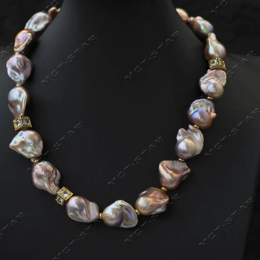 Authentic The Velvet Dawn: Lavender Pink Baroque Keshi Pearl and Cubic Zirconia Talisman