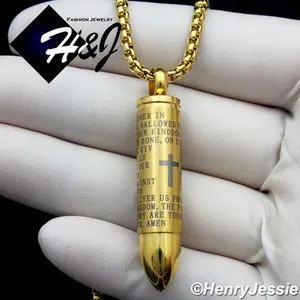 Authentic The Sacred Vessel: Gold-Plated Bullet Pendant with Eternal Verse