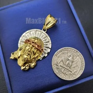 Authentic AAA+ HIGH-END JESUS GOLD PLATED BLING RELIGIOUS HIP HOP CHARM PENDANT