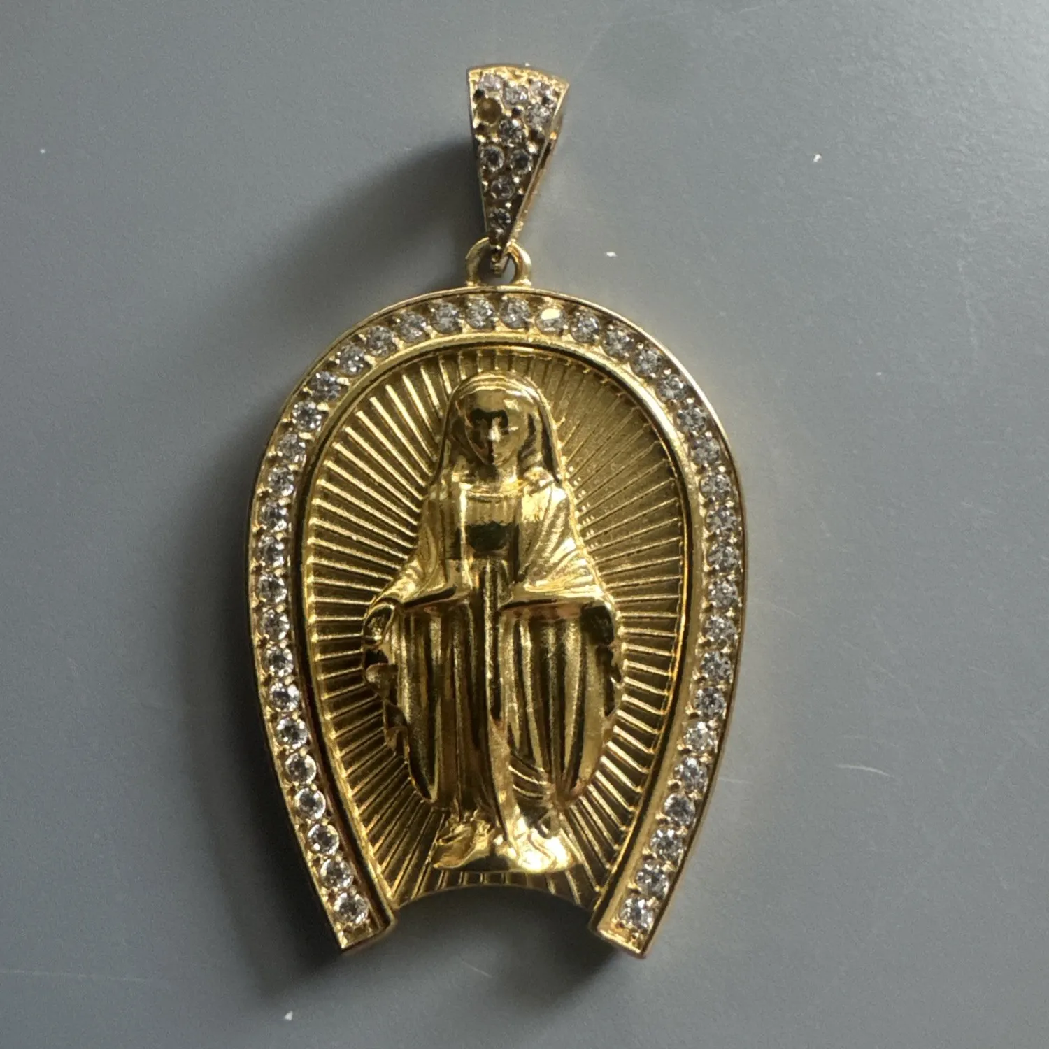 Authentic Sovereign Grace A Gold- Plated Virgin Mary Pendant On A 24- Inch Chain