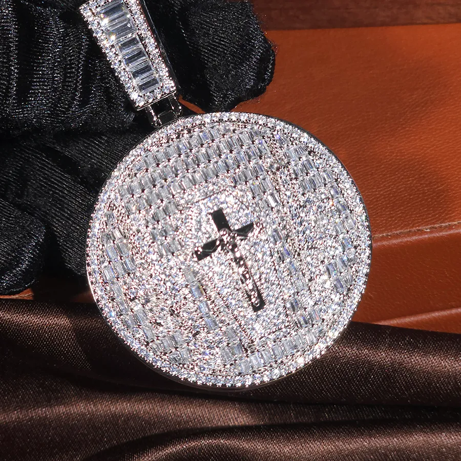 Authentic ICEC Jesus Cross Pendant Necklace Hiphop Charm For Men Women Rope Chain Religious Crucifix Charms For Rapper Rocker For Him