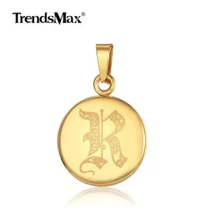 Authentic Tiny Monogram Gold Plated Initial Disc Coin Pendant Charm Only