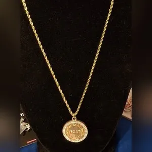 Authentic The G.O.A.T. Radiant Sovereign Disc Talisman in 14kt Gold Plate