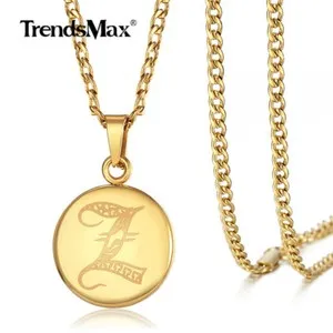 Authentic Sacred Symbol of Identity: Monogrammed Golden Disc Pendant