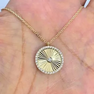 Authentic Celestial Radiance Moissanite Disc Pendant - Eternal Light Soul-Star Amulet