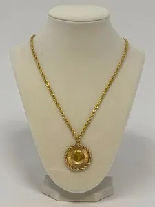Authentic The Golden Sovereign Liberty Disc Talisman with Rope Chain