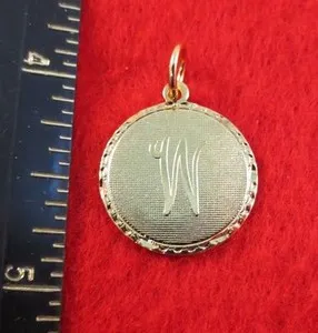 Authentic The Weaver of Destiny - 14KT Gold Plated Initial W Sacred Disc Talisman