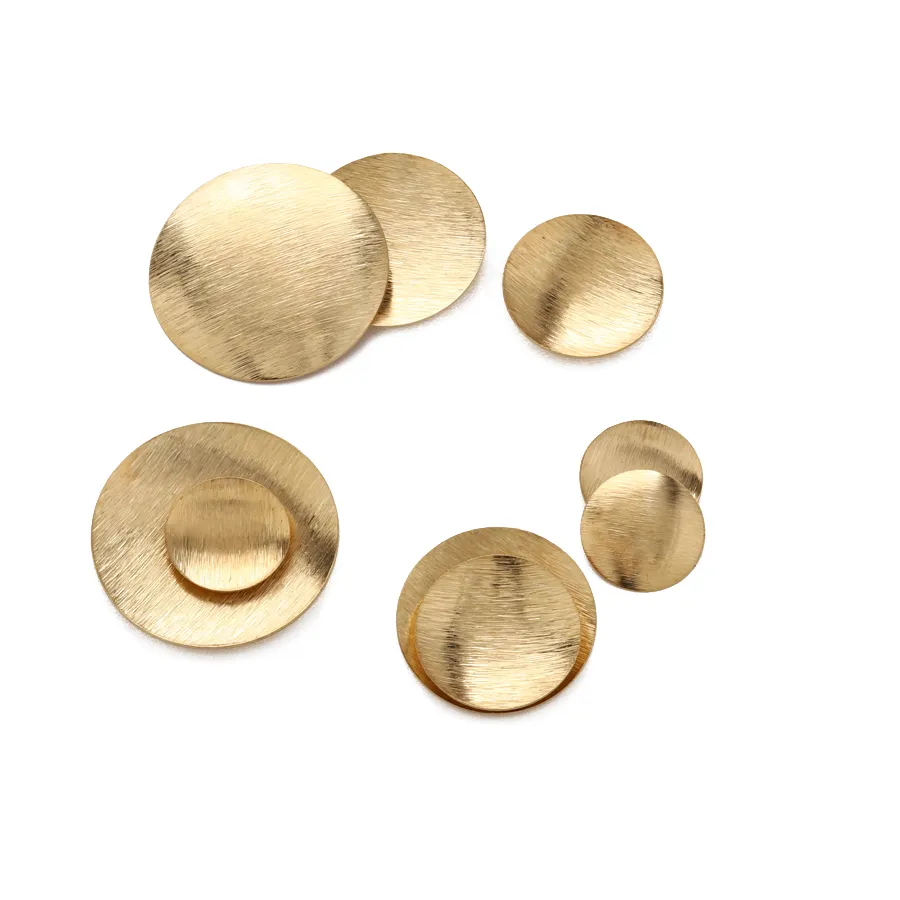 Authentic Raw Brushed Round Convex Dome Discs Pendant Charms for Diy Hammered Jewelry Stud Earring Bracelet Necklace Making Findings