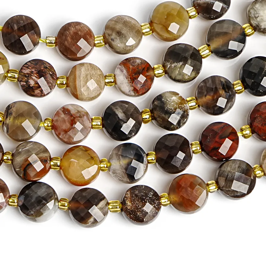 Authentic Earthen Whispers: Ancient Petrified Wood Disc Beads