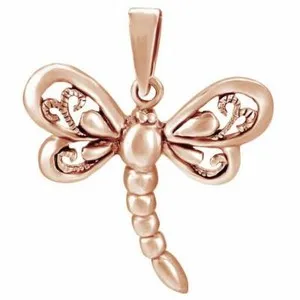 Authentic Whispers of the Dragonfly: Rose Gold Plated Pendant of Transformation