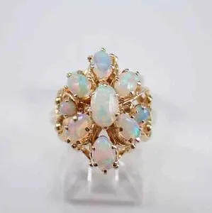 Authentic 2Ct Oval Cut Genuine Fire Opal Vintage Women Wedding Ring 14K Yellow Gold Plated