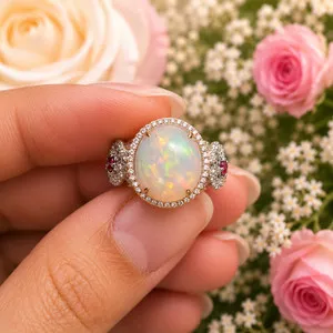 Authentic Celestial Ember: The Radiant Opal Halo Amulet