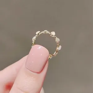 Authentic Gold Plated Opal Adjustable Open Ring for Women,Statement Ring,Gold Ring