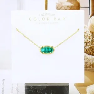 Authentic Kendra Scott Elisa Satellite London Blue Necklace Gold Plated