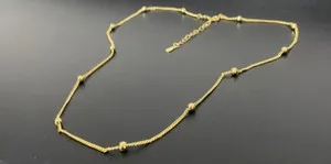 Authentic Gold Satellite Beaded Necklace, Gold Plated Necklace