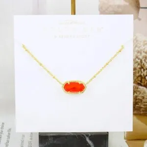 Authentic NWOT Kendra Scott Elisa Satellite Red Illusion Necklace Gold Plated