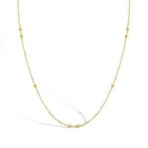 Authentic 2mm Double Satellite 16-18" Women's Necklace - Gold Plated Sterling Silver