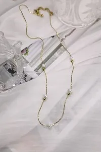 Authentic 18K Gold Plated Freshwater pearl Necklace / Satellite Pearl Necklace