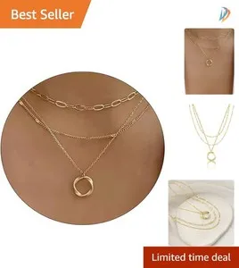 Authentic Dainty 14K Gold Plated Layered Satellite Necklace – Adjustable Elegance