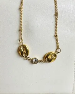 Authentic 18ct Gold-Plated Beaded Satellite Chain Necklace Jewellery No Tarnish