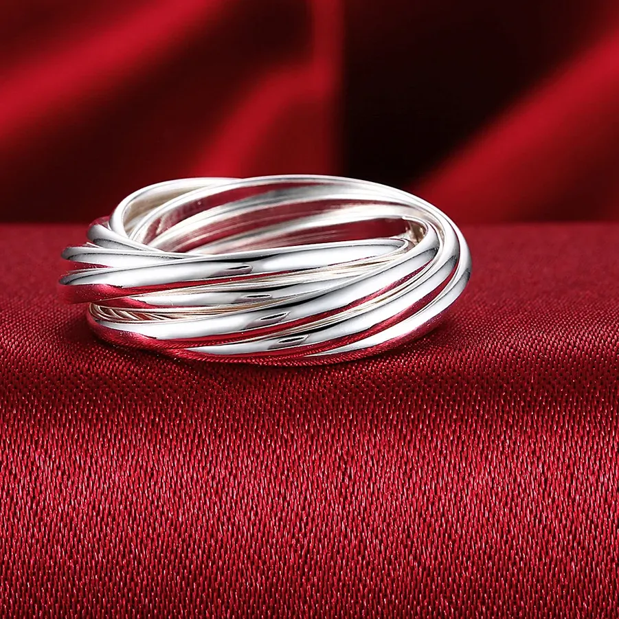 Authentic The Eternal Orbit of Five Circles Sterling Ring