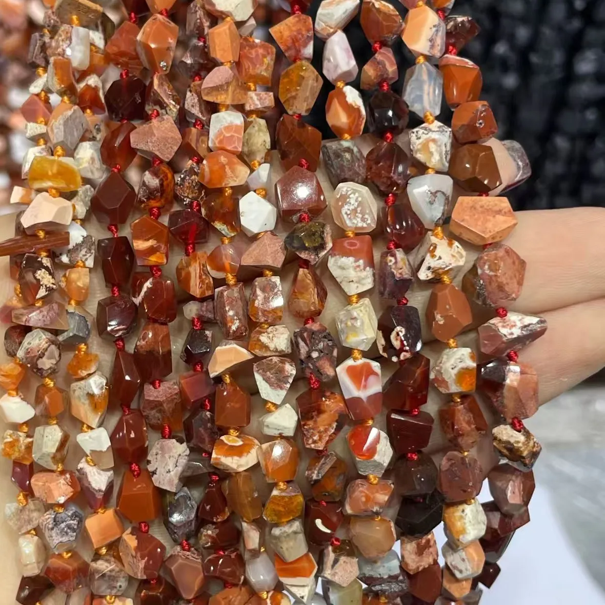 Authentic Sun-Kissed Flame: Natural Fire Opal Baroque Strands