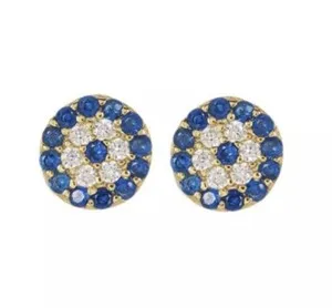 Authentic The All-Seeing Gaze - 18K Gold Plated Sterling Silver Evil Eye Protective Studs
