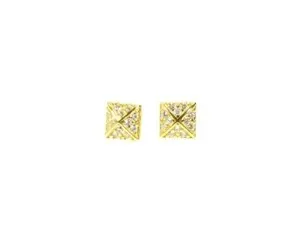 Authentic Argento Vivo gold plated Cube Stud Earrings $38 127110