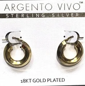 Authentic Radiant Solar Orbs - 18k Gold Plated Sterling Silver Sacred Hoops