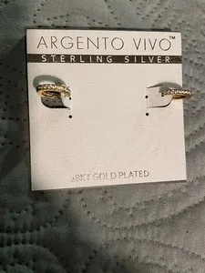 Authentic Celestial Halo Pavé Crystal Hoops - 18K Gold Plated Sterling Silver Illumination Talisman