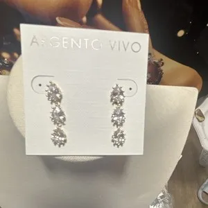 Authentic Tears of the Cosmos Pear Crystal Gold-Plated Talisman Earrings