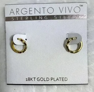 Authentic Celestial Luminosity Pavé Crystal Hoop Talisman - 18K Gold Plated Sterling Silver Sacred Geometry Earrings
