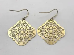 Authentic Solar Radiance Laser-Cut Dangle Talisman - 925 Sterling Silver & Gold Plated Sacred Geometry Earrings