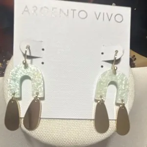 Authentic Arch of Illumination - Argento Vivo Gold Plated Resin Sacred Geometry Talisman Earrings