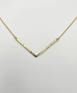 Authentic Argento Vivo Short Chevron Pendant Necklace 18kt Gold Plated Sterling Silver