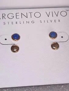 Authentic Celestial Wisdom Lapis Lazuli Stud Earrings - Intuition and Truth Gold-Plated Silver Talisman