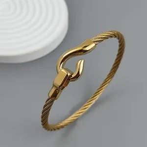 Authentic Gold Plated Wire Hook Bracelet Waterproof Couple