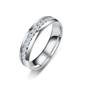 Authentic Gold Plated Couple Ring Men/Women Lovers CZ Wedding Band 5-12